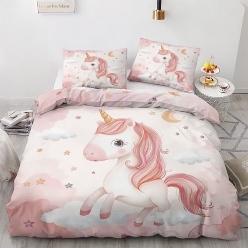 GEDAEUBA Bettwäsche 140x200 Einhorn - Süße Mädchen Bettbezug 140x200 2er Set, Wendebettwäsche und Kissenbezug 70x90, Weiche & Angenehme Mikrofaser Bettwäsche-Sets mit Reißverschluss GEDAEUBA Bettwäsche 140x200 Einhorn - Süße Mädchen Bettbezug 140x200 2er Set, Wendebettwäsche und Kissenbezug 70x90, Weiche & Angenehme Mikrofaser Bettwäsche-Sets mit Reißverschluss von GEDAEUBA