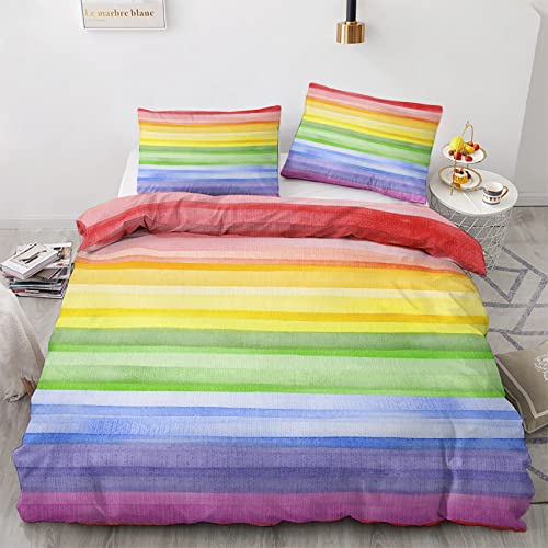 GEDAEUBA Bunte Bettwäsche 135x200 Sommer - Regenbogen Bettbezug 135 x 200 2er Set, Wendebettwäsche und Kissenbezug 80x80, Weiche & Atmungsaktive Mikrofaser Bettwäsche-Sets mit Reißverschluss GEDAEUBA Bunte Bettwäsche 135x200 Sommer - Regenbogen Bettbezug 135 x 200 2er Set, Wendebettwäsche und Kissenbezug 80x80, Weiche & Atmungsaktive Mikrofaser Bettwäsche-Sets mit Reißverschluss von GEDAEUBA