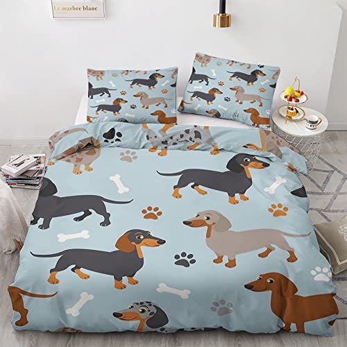 GEDAEUBA Dackel Bettwäsche 140x200 - Hunde Bettbezug 140x200 2er Set, Wendebettwäsche und Kissenbezug 70x90, Weiche & Angenehme & Atmungsaktive Mikrofaser Bettwäsche-Sets mit Reißverschluss GEDAEUBA Dackel Bettwäsche 140x200 - Hunde Bettbezug 140x200 2er Set, Wendebettwäsche und Kissenbezug 70x90, Weiche & Angenehme & Atmungsaktive Mikrofaser Bettwäsche-Sets mit Reißverschluss von GEDAEUBA