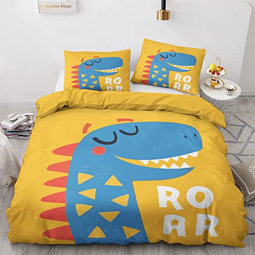 GEDAEUBA Dinosaurier Kinder Bettwäsche 140x200 Sommer - Kinder Dino Bettbezug 140x200 2er Set, Wendebettwäsche und Kissenbezug 70x90, Weiche & Angenehme Mikrofaser Bettwäsche-Sets mit Reißverschluss GEDAEUBA Dinosaurier Kinder Bettwäsche 140x200 Sommer - Kinder Dino Bettbezug 140x200 2er Set, Wendebettwäsche und Kissenbezug 70x90, Weiche & Angenehme Mikrofaser Bettwäsche-Sets mit Reißverschluss von GEDAEUBA