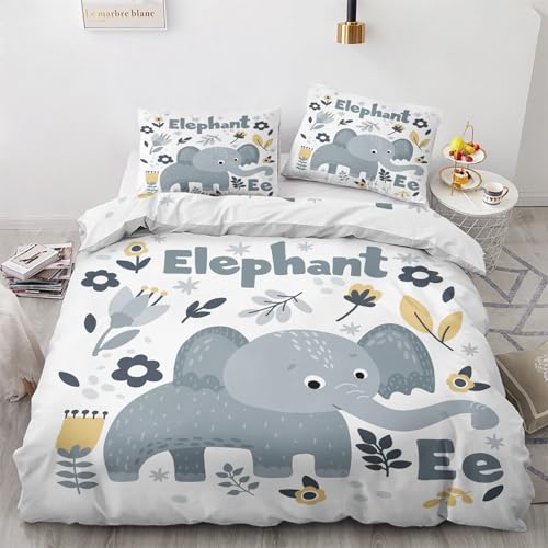 GEDAEUBA Elefanten Bettwäsche Kinder - Elefanten Bettwäsche 140x200 Sommer, Safari Bettbezug 140x200 2er Set, Wendebettwäsche und Kissenbezug, Weiche Mikrofaser Bettwäsche-Sets mit Reißverschluss GEDAEUBA Elefanten Bettwäsche Kinder - Elefanten Bettwäsche 140x200 Sommer, Safari Bettbezug 140x200 2er Set, Wendebettwäsche und Kissenbezug, Weiche Mikrofaser Bettwäsche-Sets mit Reißverschluss von GEDAEUBA