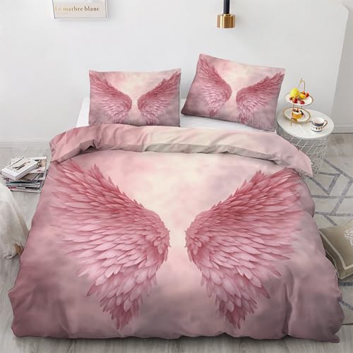 GEDAEUBA Engelsflügel Bettwäsche 135x200 - Mädchen Bettbezug 135 x 200 2er Set, Wendebettwäsche und Kissenbezug 80x80, Weiche & Angenehme Mikrofaser Bettwäsche-Sets mit Reißverschluss GEDAEUBA Engelsflügel Bettwäsche 135x200 - Mädchen Bettbezug 135 x 200 2er Set, Wendebettwäsche und Kissenbezug 80x80, Weiche & Angenehme Mikrofaser Bettwäsche-Sets mit Reißverschluss von GEDAEUBA
