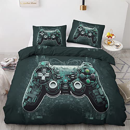 GEDAEUBA Gamer Jungen Bettwäsche 140x200 Sommer - Gaming Bettbezug 140x200 2er Set, Wendebettwäsche und Kissenbezug 70x90, Weiche & Atmungsaktive Mikrofaser Bettwäsche-Sets mit Reißverschluss von GEDAEUBA