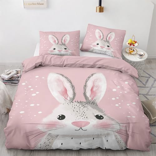 GEDAEUBA Hase Bettwäsche 140x200 - Mädchen Süße Kaninchen Bettbezug 140x200 2er Set, Wendebettwäsche und Kissenbezug 70x90, Weiche & Angenehme Mikrofaser Bettwäsche-Sets mit Reißverschluss GEDAEUBA Hase Bettwäsche 140x200 - Mädchen Süße Kaninchen Bettbezug 140x200 2er Set, Wendebettwäsche und Kissenbezug 70x90, Weiche & Angenehme Mikrofaser Bettwäsche-Sets mit Reißverschluss von GEDAEUBA