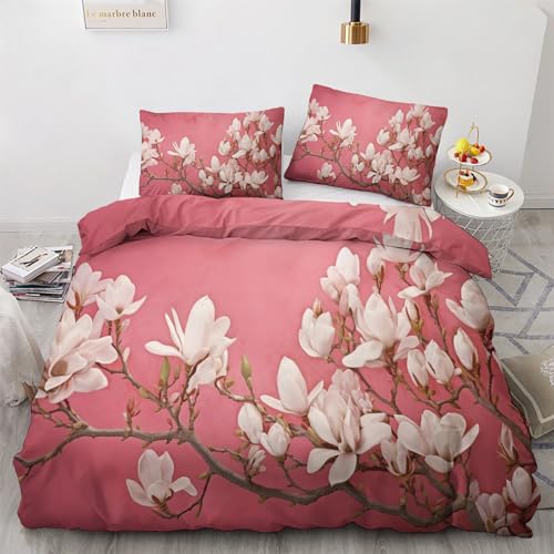 GEDAEUBA Magnolie Bettwäsche 135x200 - Blumen Bettbezug 135 x 200 2er Set, Wendebettwäsche und Kissenbezug 80x80, Weiche & Angenehme Mikrofaser Bettwäsche-Sets mit Reißverschluss GEDAEUBA Magnolie Bettwäsche 135x200 - Blumen Bettbezug 135 x 200 2er Set, Wendebettwäsche und Kissenbezug 80x80, Weiche & Angenehme Mikrofaser Bettwäsche-Sets mit Reißverschluss von GEDAEUBA