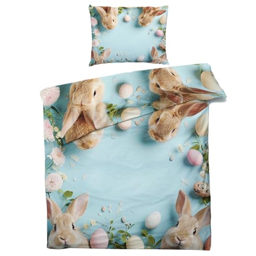 GEDAEUBA Ostern Bettwäsche 135x200 - Hase Und Ostereier Bettbezug 135 x 200 2er Set, Wendebettwäsche und Kissenbezug 80x80, Weiche & Angenehme Mikrofaser Bettwäsche-Sets mit Reißverschluss GEDAEUBA Ostern Bettwäsche 135x200 - Hase Und Ostereier Bettbezug 135 x 200 2er Set, Wendebettwäsche und Kissenbezug 80x80, Weiche & Angenehme Mikrofaser Bettwäsche-Sets mit Reißverschluss von GEDAEUBA