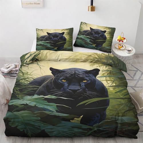 GEDAEUBA Schwarzer Panther Bettwäsche 135x200 Winter - Dschungel Tiere Bettbezug 135 x 200 2er Set, Wendebettwäsche und Kissenbezug 80x80, Weiche Mikrofaser Bettwäsche-Sets mit Reißverschluss GEDAEUBA Schwarzer Panther Bettwäsche 135x200 Winter - Dschungel Tiere Bettbezug 135 x 200 2er Set, Wendebettwäsche und Kissenbezug 80x80, Weiche Mikrofaser Bettwäsche-Sets mit Reißverschluss von GEDAEUBA
