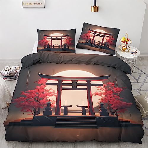 GEDAEUBA Sommer Bettwäsche 135x200 Japanische Torii - Asiatische Bettbezug 135 x 200 2er Set, Wendebettwäsche und Kissenbezug 80x80, Weiche Mikrofaser Bettwäsche-Sets mit Reißverschluss GEDAEUBA Sommer Bettwäsche 135x200 Japanische Torii - Asiatische Bettbezug 135 x 200 2er Set, Wendebettwäsche und Kissenbezug 80x80, Weiche Mikrofaser Bettwäsche-Sets mit Reißverschluss von GEDAEUBA