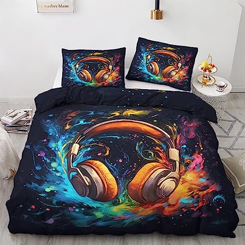 GEDAEUBA Sommer Bettwäsche 135x200 Musik - Bunte Graffiti Bettbezug 135 x 200 2er Set, Wendebettwäsche und Kissenbezug 80x80, Weiche & Atmungsaktive Mikrofaser Bettwäsche-Sets mit Reißverschluss GEDAEUBA Sommer Bettwäsche 135x200 Musik - Bunte Graffiti Bettbezug 135 x 200 2er Set, Wendebettwäsche und Kissenbezug 80x80, Weiche & Atmungsaktive Mikrofaser Bettwäsche-Sets mit Reißverschluss von GEDAEUBA