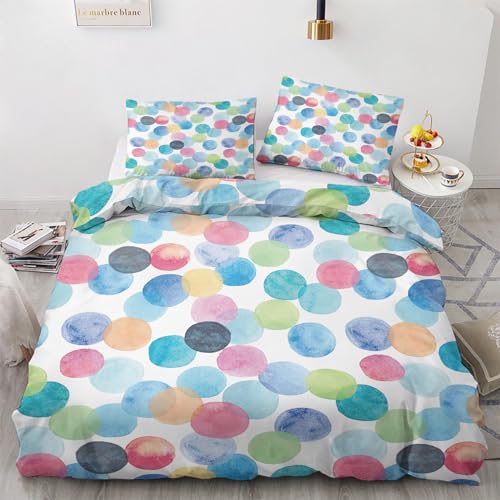 GEDAEUBA Sommer Bettwäsche 135x200 Polka Dots - Kinder Bunte Bettbezug 135 x 200 2er Set, Wendebettwäsche und Kissenbezug 80x80, Weiche Mikrofaser Bettwäsche-Sets mit Reißverschluss GEDAEUBA Sommer Bettwäsche 135x200 Polka Dots - Kinder Bunte Bettbezug 135 x 200 2er Set, Wendebettwäsche und Kissenbezug 80x80, Weiche Mikrofaser Bettwäsche-Sets mit Reißverschluss von GEDAEUBA