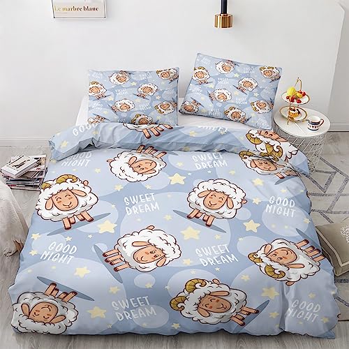 GEDAEUBA Sommer Bettwäsche 135x200 Schaf - Kinder Bettbezug 135 x 200 2er Set, Wendebettwäsche und Kissenbezug 80x80, Weiche & Atmungsaktive Mikrofaser Bettwäsche-Sets mit Reißverschluss GEDAEUBA Sommer Bettwäsche 135x200 Schaf - Kinder Bettbezug 135 x 200 2er Set, Wendebettwäsche und Kissenbezug 80x80, Weiche & Atmungsaktive Mikrofaser Bettwäsche-Sets mit Reißverschluss von GEDAEUBA