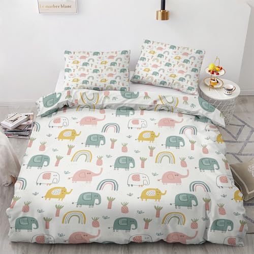 GEDAEUBA Sommer Bettwäsche 140x200 Elefant - Kinder Tiere Bettbezug 140x200 2er Set, Wendebettwäsche und Kissenbezug 70x90, Weiche & Angenehme Mikrofaser Bettwäsche-Sets mit Reißverschluss GEDAEUBA Sommer Bettwäsche 140x200 Elefant - Kinder Tiere Bettbezug 140x200 2er Set, Wendebettwäsche und Kissenbezug 70x90, Weiche & Angenehme Mikrofaser Bettwäsche-Sets mit Reißverschluss von GEDAEUBA