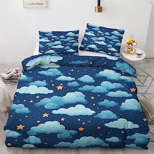 GEDAEUBA Sternenhimmel Bettwäsche 135x200 Sommer - Kinder Bettbezug 135 x 200 2er Set, Wendebettwäsche und Kissenbezug 80x80, Weiche & Atmungsaktive Mikrofaser Bettwäsche-Sets mit Reißverschluss GEDAEUBA Sternenhimmel Bettwäsche 135x200 Sommer - Kinder Bettbezug 135 x 200 2er Set, Wendebettwäsche und Kissenbezug 80x80, Weiche & Atmungsaktive Mikrofaser Bettwäsche-Sets mit Reißverschluss von GEDAEUBA