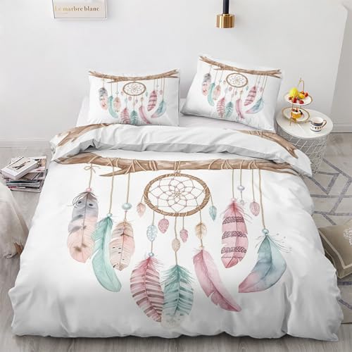 GEDAEUBA Traumfänger Bettwäsche 140x200 - Mädchen Federn Motiv Bettbezug 140x200 2er Set, Wendebettwäsche und Kissenbezug 70x90, Weiche & Angenehme Mikrofaser Bettwäsche-Sets mit Reißverschluss GEDAEUBA Traumfänger Bettwäsche 140x200 - Mädchen Federn Motiv Bettbezug 140x200 2er Set, Wendebettwäsche und Kissenbezug 70x90, Weiche & Angenehme Mikrofaser Bettwäsche-Sets mit Reißverschluss von GEDAEUBA