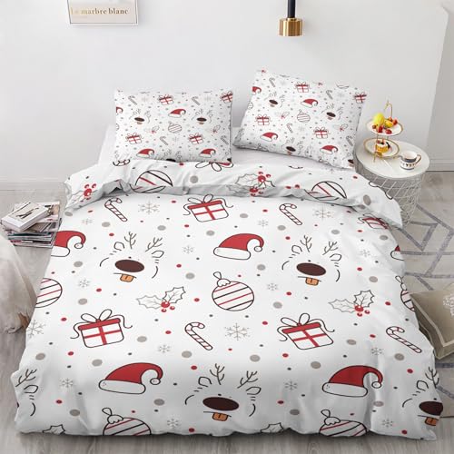 GEDAEUBA Weihnachten Bettwäsche 140x200 Winter - Kinder Weihnachts Bettbezug 140x200 2er Set, Wendebettwäsche und Kissenbezug 70x90, Weiche & Angenehme Mikrofaser Bettwäsche-Sets mit Reißverschluss GEDAEUBA Weihnachten Bettwäsche 140x200 Winter - Kinder Weihnachts Bettbezug 140x200 2er Set, Wendebettwäsche und Kissenbezug 70x90, Weiche & Angenehme Mikrofaser Bettwäsche-Sets mit Reißverschluss von GEDAEUBA