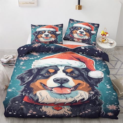 GEDAEUBA Winter Bettwäsche 135x200 Weihnachten Berner Sennenhund - Kinder Bettbezug 135 x 200 2er Set, Wendebettwäsche und Kissenbezug 80x80, Weiche Mikrofaser Bettwäsche-Sets mit Reißverschluss GEDAEUBA Winter Bettwäsche 135x200 Weihnachten Berner Sennenhund - Kinder Bettbezug 135 x 200 2er Set, Wendebettwäsche und Kissenbezug 80x80, Weiche Mikrofaser Bettwäsche-Sets mit Reißverschluss von GEDAEUBA
