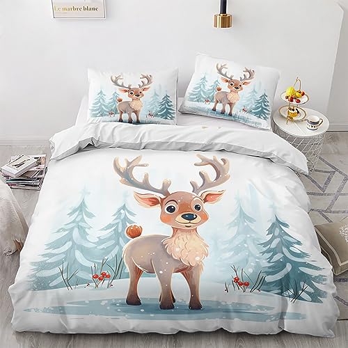 GEDAEUBA Winter Bettwäsche 135x200 Weihnachten - Kinder Rentier Bettbezug 135 x 200 2er Set, Wendebettwäsche und Kissenbezug 80x80, Weiche & Angenehme Mikrofaser Bettwäsche-Sets mit Reißverschluss GEDAEUBA Winter Bettwäsche 135x200 Weihnachten - Kinder Rentier Bettbezug 135 x 200 2er Set, Wendebettwäsche und Kissenbezug 80x80, Weiche & Angenehme Mikrofaser Bettwäsche-Sets mit Reißverschluss von GEDAEUBA