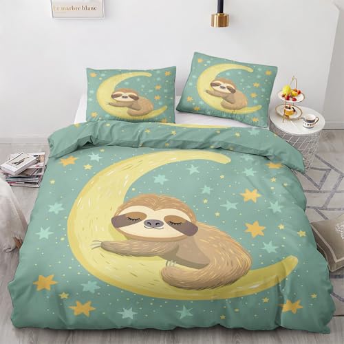 GEDAEUBA Winter Bettwäsche 140x200 Faultier - Kinder Tiere Bettbezug 140x200 2er Set, Wendebettwäsche und Kissenbezug 70x90, Weiche & Angenehme Mikrofaser Bettwäsche-Sets mit Reißverschluss GEDAEUBA Winter Bettwäsche 140x200 Faultier - Kinder Tiere Bettbezug 140x200 2er Set, Wendebettwäsche und Kissenbezug 70x90, Weiche & Angenehme Mikrofaser Bettwäsche-Sets mit Reißverschluss von GEDAEUBA