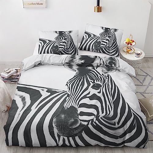 GEDAEUBA Zebra Bettwäsche 135x200 Sommer - 3D Tiere Bettbezug 135 x 200 2er Set, Wendebettwäsche und Kissenbezug 80x80, Weiche & Atmungsaktive Mikrofaser Bettwäsche-Sets mit Reißverschluss GEDAEUBA Zebra Bettwäsche 135x200 Sommer - 3D Tiere Bettbezug 135 x 200 2er Set, Wendebettwäsche und Kissenbezug 80x80, Weiche & Atmungsaktive Mikrofaser Bettwäsche-Sets mit Reißverschluss von GEDAEUBA