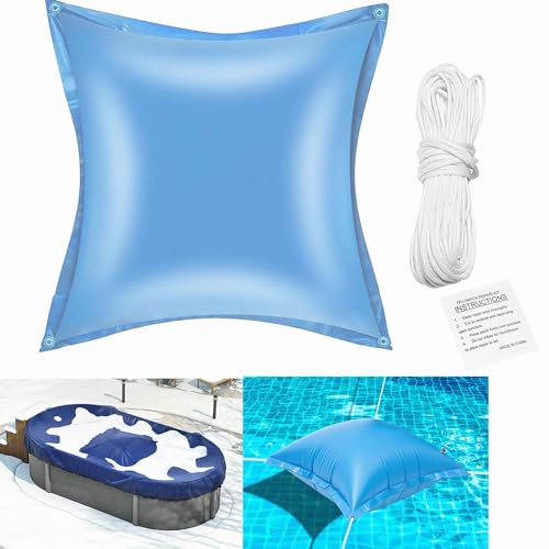 GEDEGOOK XXL Poolkissen Winter, Luftkissen pool winter 120x120cm mit 4 Ösen, Pool Kissen für Winterfeste Poolabdeckung Schutz, Winterkissen Poolkissen, Winterkissen Luftpolster, Winter Zubehör von GEDEGOOK