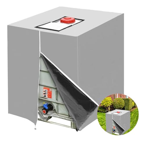 IBC Tank Abdeckung 1000L, Wassertank Abdeckplane Anti-UV Schutzabdeckung, Schutzplane Regenwassertank 1000l Wassertank Zubehör, Geeignet für 1000L IBC Tank Container Regenwassertank (120 x100x116cm) von GEDEGOOK