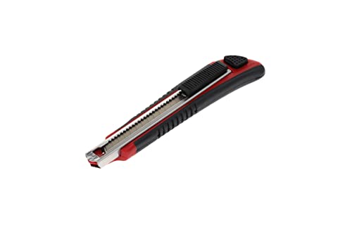 GEDORE red Cuttermesser mit 5 Ersatzklingen, 9 mm breit, klein, Abbrechklingen, Metall, einhand, 145 mm lang, R93200010 von GEDORE red