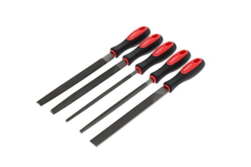 GEDORE red Feilensatz, 5-teilig, Spezialstahl, Inkl. Kunststofftasche, 2-Komponenten-Griff, Rot/Schwarz von GEDORE red