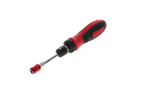 GEDORE red Bit-Schraubendreher Ratsche, 1/4'' 6,3 mm 6-kant, Teleskopklinge, Schraubenzieher umschaltbar, R38910000 von GEDORE red