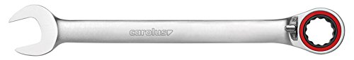 CAROLUS Maul-Ringratschenschlüssel 17 mm, 15 Grad abgewinkelt, umschaltbar, 1 Stück, 1710.0170 von CAROLUS