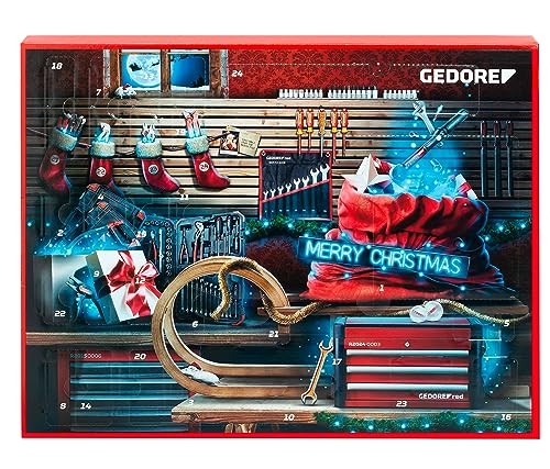 GEDORE 3304901 red R33003044 Adventskalender 2023, 44 teilig, Adventskalender für Männer, Männer Geschenk, Werkzeug-Adventskalender 2023 von GEDORE