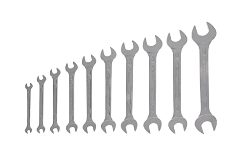 GEDORE Doppelmaulschlüssel Satz, Set 10-teilig, SW 6-27 mm, metrisch, flach, Schraubenschlüssel Set, matt verchromt, 6-10 von GEDORE