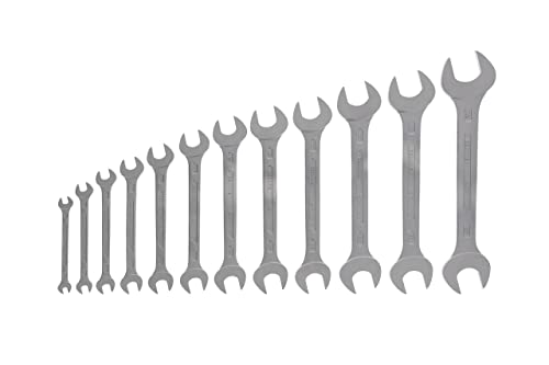 GEDORE Doppelmaulschlüssel Satz, Set 12-teilig, SW 6-32 mm, metrisch, flach, Schraubenschlüssel Set, matt verchromt, 6-12 von GEDORE