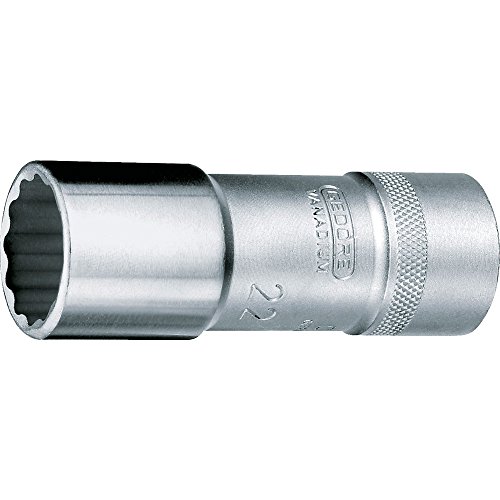GEDORE Steckschlüsseleinsatz, lange Ausführung, Nuss, 1/2'' 12,5 mm Antrieb, UD-Profil, 10 mm Weite, Werkzeug, D 19 L 10, Stahl verchromt von GEDORE