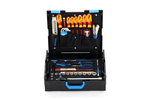 GEDORE Werkzeugkoffer L-BOXX 136, Set 58-teilig, gefüllt, Werkzeug für Hand- und Heimwerker, im Kunststoffkoffer, 1100-01 von GEDORE