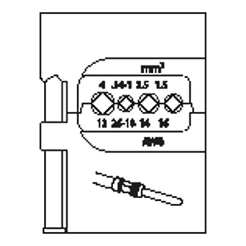 GEDORE Modul-Einsatz für schwere Steckverbinder 1,5-4 mm, 1 Stück, 8140-18 von GEDORE