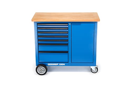 GEDORE Rollwerkbank, Werkzeugbank mit 7 Schubladen und Holzplatte, Werkbank auf Rollen, Stahlblech, leer, 1504 0511 GEDORE Rollwerkbank, Werkzeugbank mit 7 Schubladen und Holzplatte, Werkbank auf Rollen, Stahlblech, leer, 1504 0511 von GEDORE
