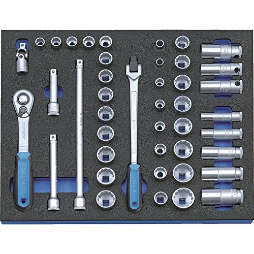 GEDORE Steckschlüssel-Sortiment 3/8' in Check-Tool-Modul, 43-tlg, 1 Stück, 2005 CT2-D 30 von GEDORE