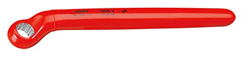 GEDORE VDE 2 E 15 VDE-Einringschlüssel, tief gekröpft, VDE isoliert bis 1000 V, nach EN 60900 / IEC 60900 mit 2-fach Check-Tool-Isolierung, Vanadium-Stahl 31CrV3, UD-Profil, 15 mm von GEDORE