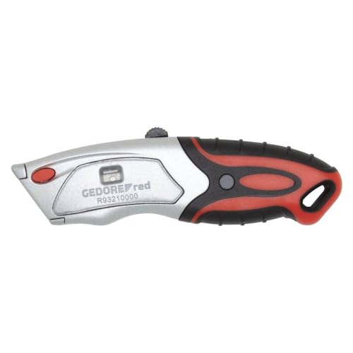 GEDORE red Profi-Cuttermesser aus Aluminium mit 5 Ersatzklingen und Schnellwechselmechanismus von GEDORE red