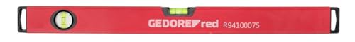 GEDORE red Wasserwaage, 600 mm lang, mit Vertikal- und Horizontal-Libelle, Messgenauigkeit +/- 0,5 mm/m, R94100075 von GEDORE