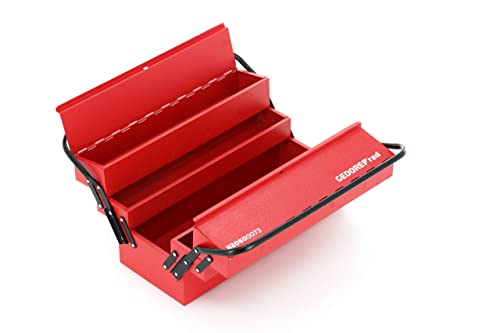 GEDORE red Werkzeugkasten, 5 Fächer, groß, leer, Maße (LxBxH): 260x535x210 mm, rot, Stahlblech, Sortierbox, R20600073 von GEDORE red