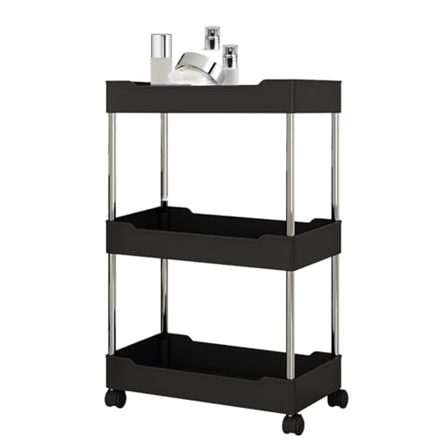 Aufbewahrungswagen – schmaler Rollwagen – 3/4-stöckiger Allzweckwagen – Haken-Design, beweglicher Aufbewahrungs-Organizer für Arbeitsbereich – Wohnzimmer, Kinderzimmer, Küche Aufbewahrungswagen – schmaler Rollwagen – 3/4-stöckiger Allzweckwagen – Haken-Design, beweglicher Aufbewahrungs-Organizer für Arbeitsbereich – Wohnzimmer, Kinderzimmer, Küche von GEDOX