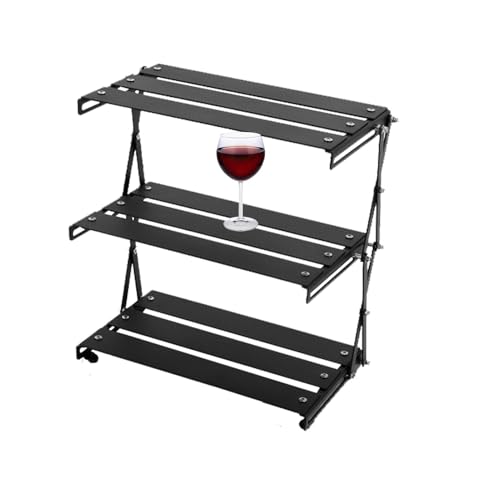 Faltbares Lagerregal für Camping, faltbar, Picknick-Schreibtisch, 3-lagiges | robustes Lagerregal von GEDOX