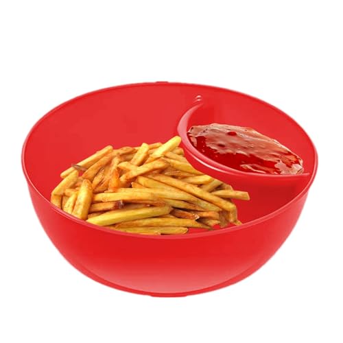 GEDOX Geteilte Schale für Chips und Dips – Servierplatte für Snacks – stapelbarer Teller mit Dip-Sektion – Cracker-Schalen geteilte Tabletts – Dip-Schalen von GEDOX