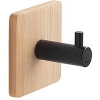 Eleganter Einzelgarderobenständer im quadratischen Design aus Bambus und Schwarz. von GEDY