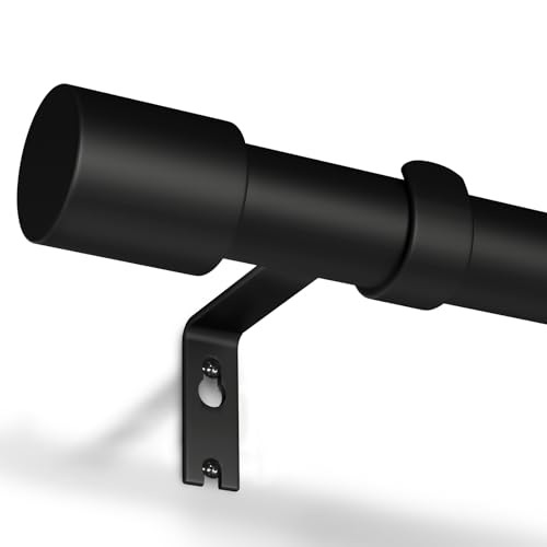 Gardinenstange Schwarz 76-228 cm Vorhangstange Ausziehbar 19 mm Durchmesser für Schlafzimmer, Wohnzimmer oder Küche von GEEBOBO von GEEBOBO