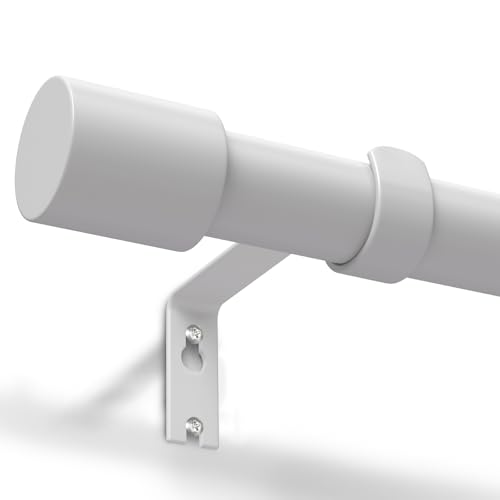 Gardinenstange Weiß 76-228 cm Vorhangstange Verstellbar 19 mm Durchmesser für Schlafzimmer, Wohnzimmer oder Küche von GEEBOBO von GEEBOBO