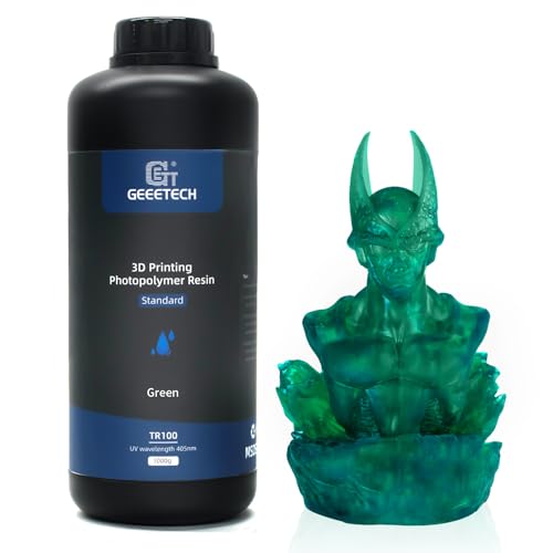 GEEETECH 3D Drucker Standard Resin 1kg, UV 405nm Rapid Photopolymer Resin für den LCD DLP 3D Druck (Grün,1000g) von GEEETECH