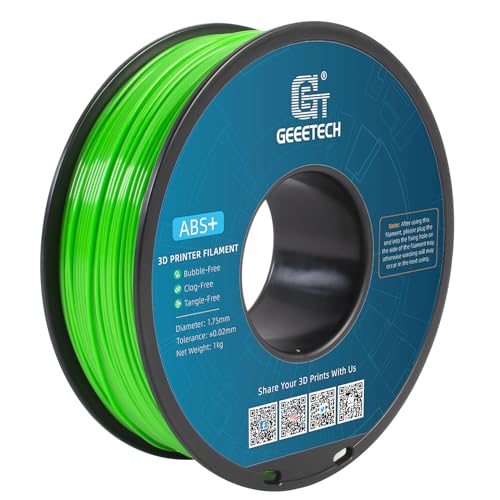 GEEETECH ABS+ Filament 1,75 mm, 3D Drucker Filament,1 kg pro Spule, Grün von GEEETECH