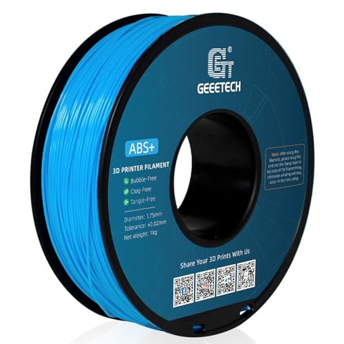 GEEETECH ABS+ Filament für 3D-Drucker 1,75 mm Wasserblau, 3D-Druckfilament ABS 1 KG 1 Spule von GEEETECH